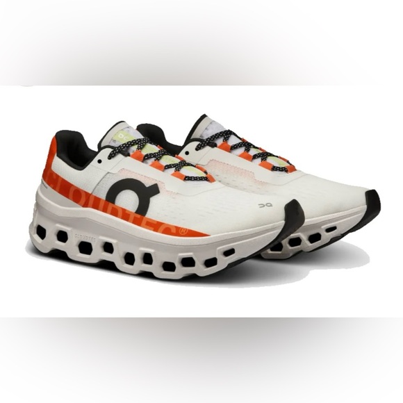 On Cloudmonster Men’s White/Orange Size 11 Brand New - Picture 1 of 10